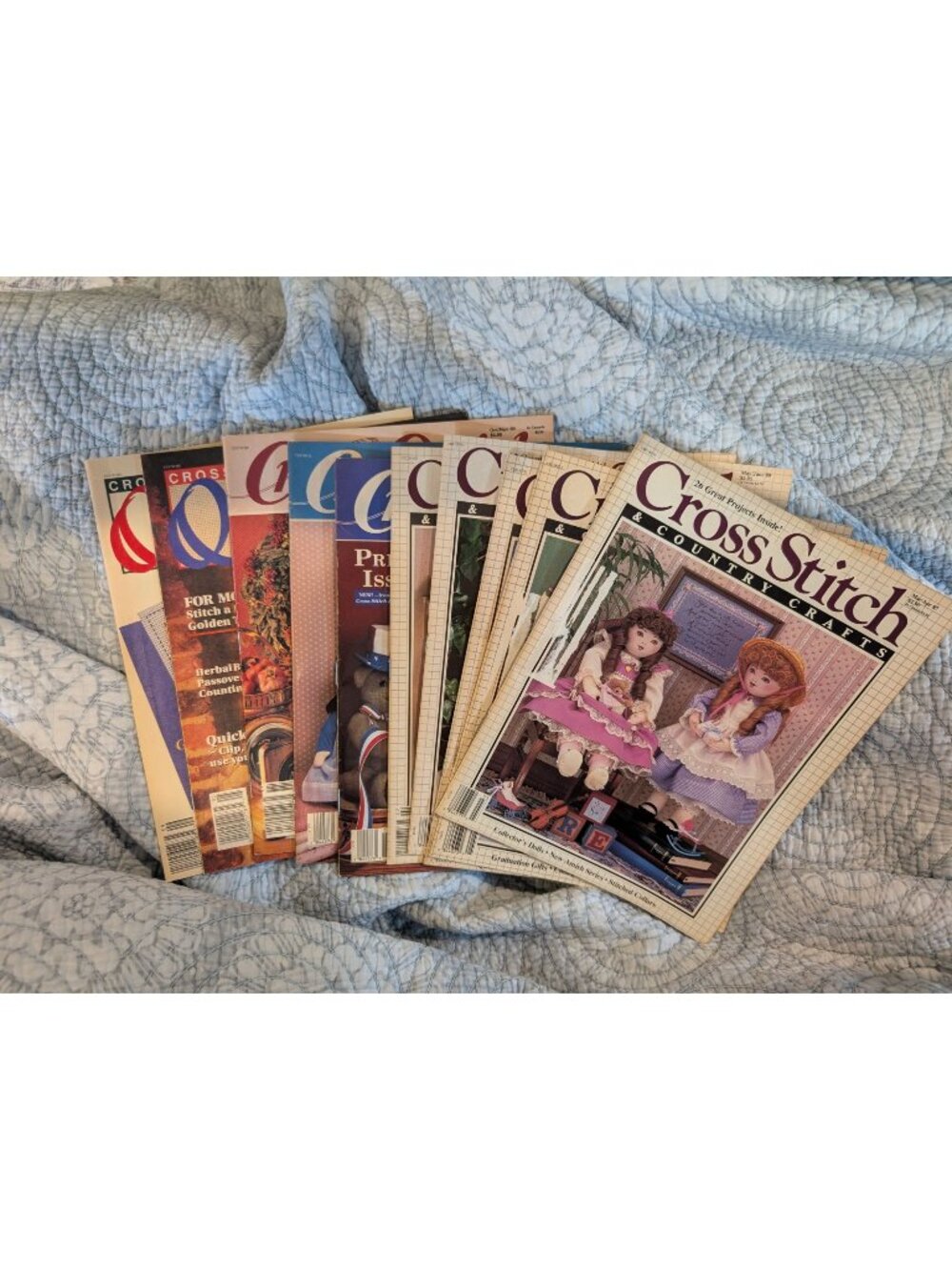 Lot of 12 Vintage Late 80's/1990‎ Cross Stitch Magazines
